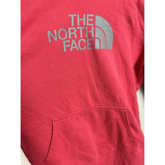 The North Face Hoodie Pullover Pink Refer To Measurements Gray Logo Women’s - Picture 3 of 7